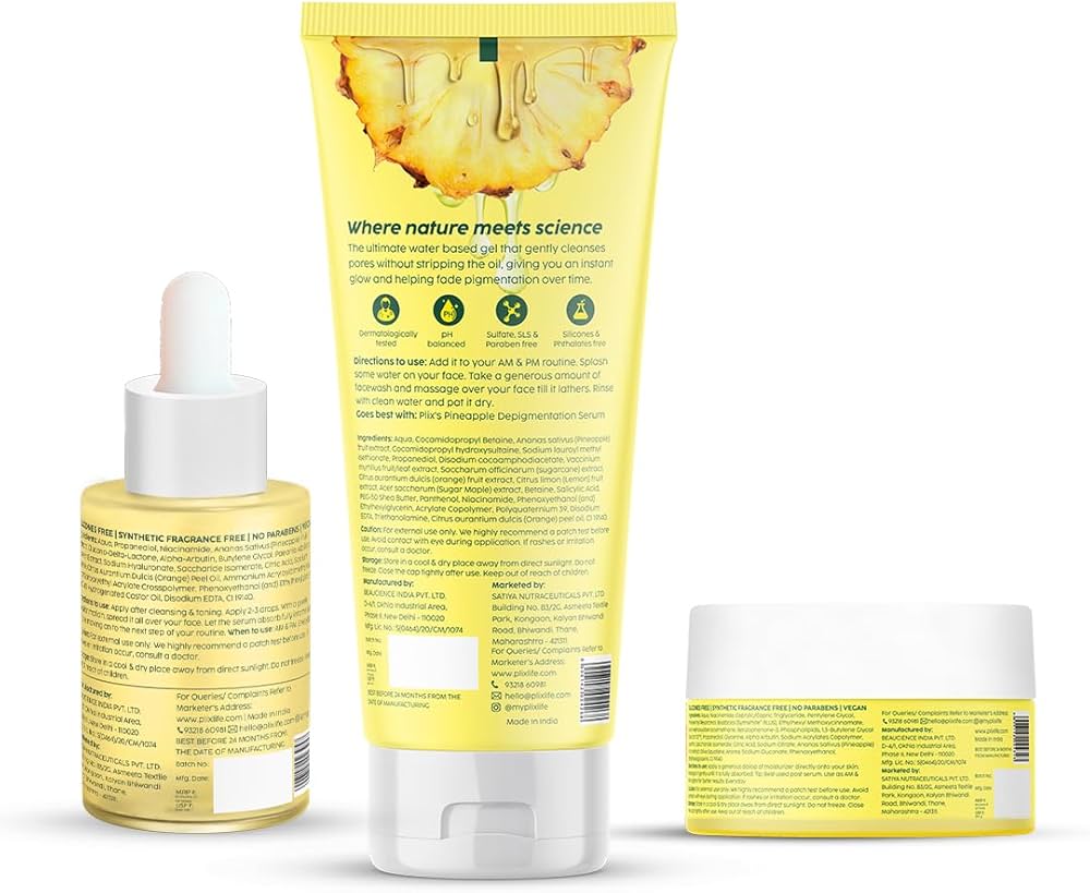 PLIX Pineapple De-Pigmentation Combo | تفتيح ونضارة البشرة